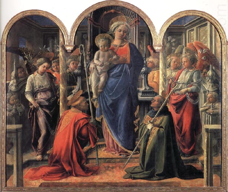 Fra Filippo Lippi Madonna and Child with Angels,St Frediano and St Augustine china oil painting image